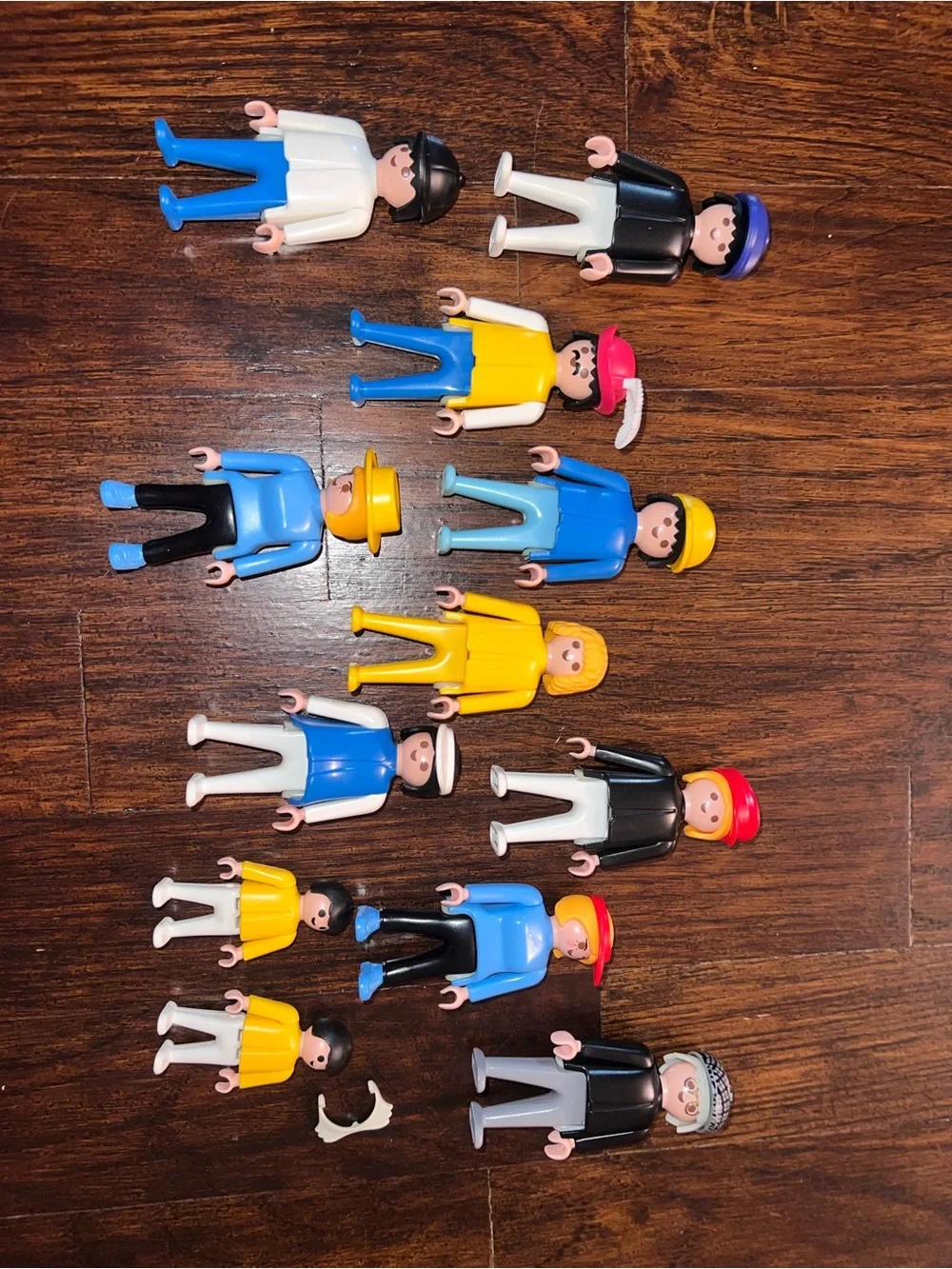 Vintage Playmobil Assorted Figures Lot people men women kids hats 1974